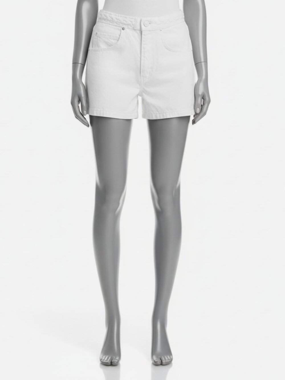 Frame Women's White Braided Waistband Denim Short Jeans Shorts Size 32